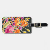 華麗な集まり – ピンクとオレンジの花 ラゲッジタグ (正面横)