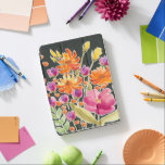 華麗な集まり – ピンクとオレンジの花 iPad PROカバー<br><div class="desc">Greened Gathering II by Regina Moore.主にオレンジやピンクなど、さまざまな色の水色のような花が特徴。</div>