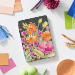 華麗な集まり – ピンクとオレンジの花 iPad PROカバー<br><div class="desc">Greened Gathering II by Regina Moore.主にオレンジやピンクなど、さまざまな色の水色のような花が特徴。</div>