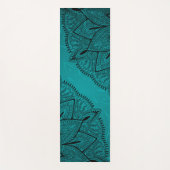 華麗な青黒のマンダラ模様 ヨガマット (正面)