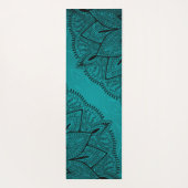 華麗な青黒のマンダラ模様 ヨガマット (裏面)