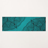 華麗な青黒のマンダラ模様 ヨガマット (正面(横))