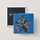 華麗の大きい花束の型枠のブローチ 缶バッジ (正面&裏面)