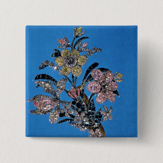 華麗の大きい花束の型枠のブローチ 缶バッジ (正面)