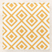 菱形の定形幾何学的なパターン ガラスコースター (正面)