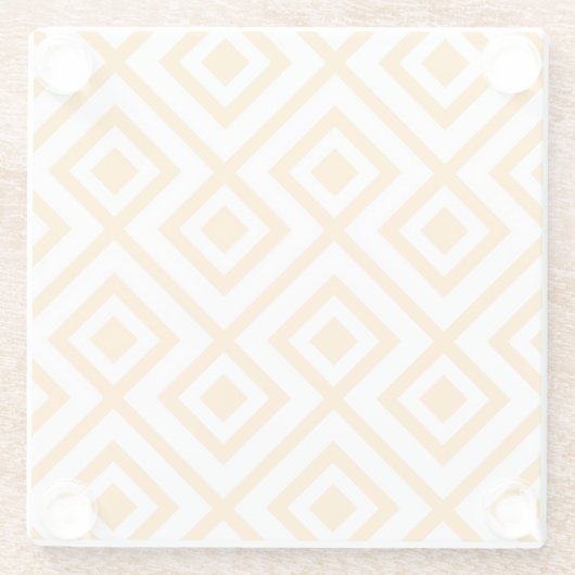 菱形の定形幾何学的なパターン ガラスコースター (裏面)