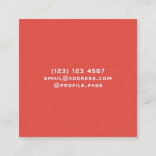 菱形の幾何学的ではっきりしたなカバー スクエア名刺 (裏面)