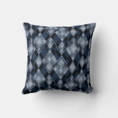 菱形スタイリッシュクラシックブルーグレートレンディーテクスチャ クッション (裏面)