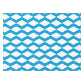 菱形ダイヤモンドパターンブルーとホワイト テーブルクロス (正面(横))