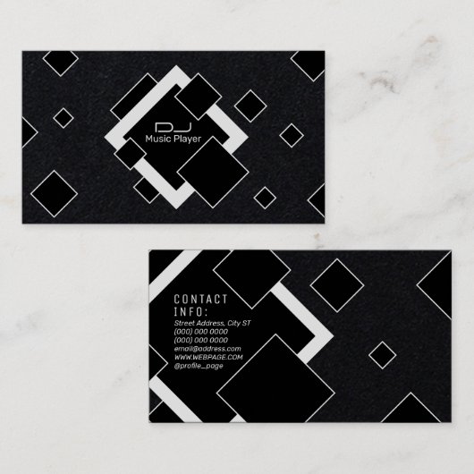 菱形幾何学模様ブラックトーン 名刺 (正面/裏面)