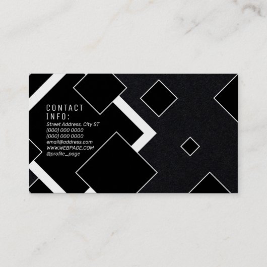 菱形幾何学模様ブラックトーン 名刺 (裏面)