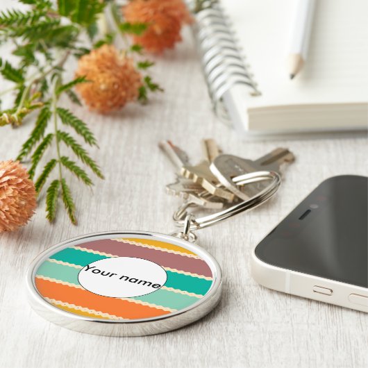 菱形行抽象デザイン キーホルダー (側面)