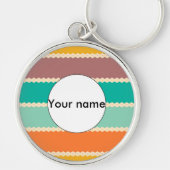 菱形行抽象デザイン キーホルダー (正面)