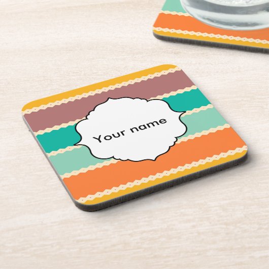 菱形行抽象デザイン コースター (左側)