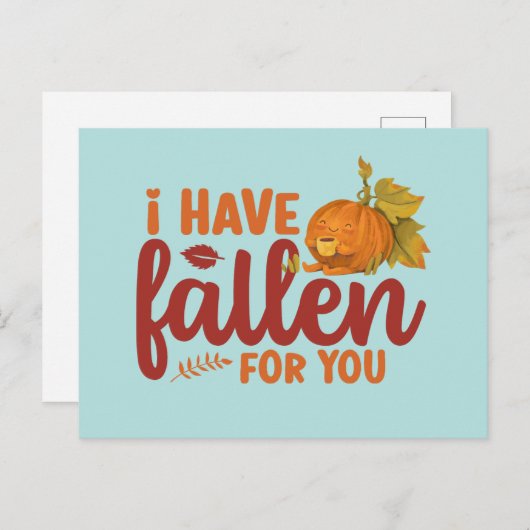 落ちたかわいい秋のバおもしろいレンタイン ポストカード (正面/裏面)