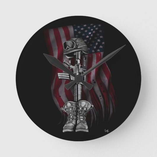落ちたな兵士の時計 ラウンド壁時計 (正面)