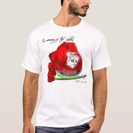 落ちたな9/11枚のワイシャツを記念して Tシャツ (正面)