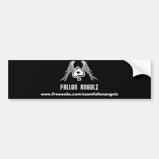 落ちたなANGELZのロゴ、www.freewebs.com/teamfalle..。 バンパーステッカー (正面)