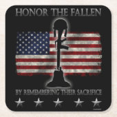 落ちたのに名誉を与えて下さい スクエアペーパーコースター (正面)