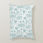 落ちたパタ離れーンLtティール(緑がかった色)オン白 アクセントクッション (正面(垂直))