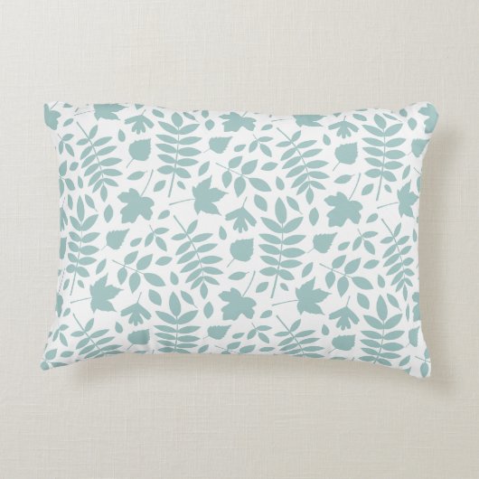 落ちたパタ離れーンLtティール(緑がかった色)オン白 アクセントクッション (裏面)