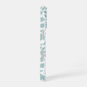 落ちたパタ離れーンLtティール（緑がかった色）オン白 iPhone 16ケース (右側面)