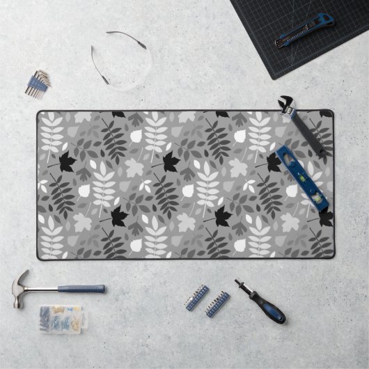 落ちた離れグレーのビッグパターン白黒 デスクマット (ワークステーション)