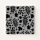 落ちた離れグレー上の大きいパターン黒 ノートブック (裏面)