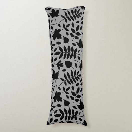 落ちた離れグレー上の大きいパターン黒 ボディピロー (正面縦)