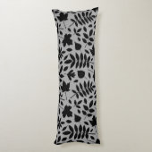 落ちた離れグレー上の大きいパターン黒 ボディピロー (裏面 (縦))