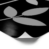 落ちた離れデザイングレー白黒白 ポスター (コーナー)