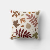落ちた離れデザイン紅葉オンクリーム クッション (正面)