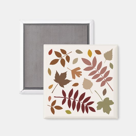 落ちた離れデザイン紅葉オンクリーム マグネット (正面/裏面)