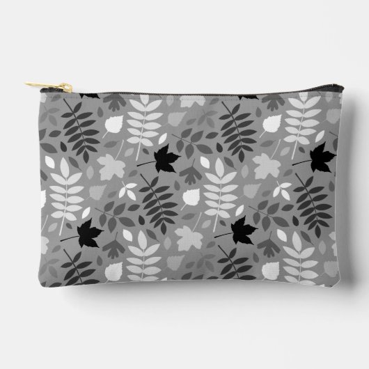落ちた離れパターン白黒 アクセサリーポーチ (正面)