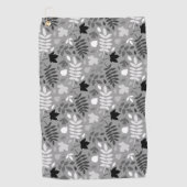 落ちた離れパターン白黒 ゴルフタオル (正面)