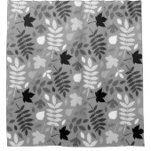 落ちた離れパターン白黒 シャワーカーテン (正面)