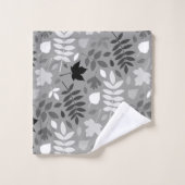 落ちた離れパターン白黒 バスタオルセット (ウォッシュタオル)