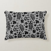 落ちた離れパターン黒のグレー アクセントクッション (正面)