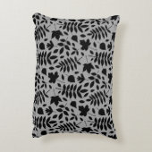 落ちた離れパターン黒のグレー アクセントクッション (裏面(縦))