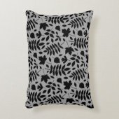 落ちた離れパターン黒のグレー アクセントクッション (正面(垂直))