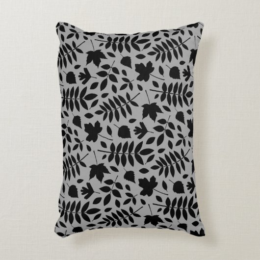 落ちた離れパターン黒のグレー アクセントクッション (正面(垂直))