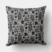 落ちた離れパターン黒のグレー クッション (裏面)