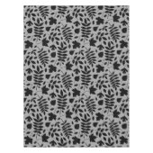 落ちた離れパターン黒のグレー テーブルクロス (正面)