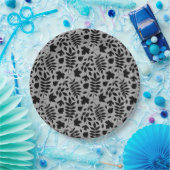 落ちた離れパターン黒のグレー ペーパープレート (パーティー)