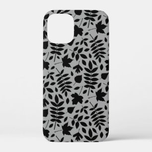 落ちた離れパターン黒のグレー iPhone 12 MINI ケース