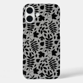 落ちた離れパターン黒のグレー iPhone 16 PLUSケース