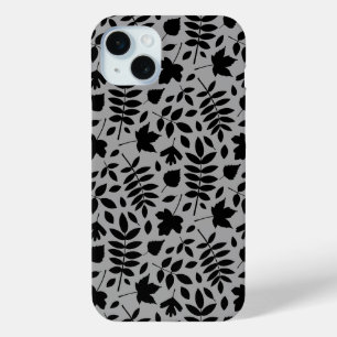 落ちた離れパターン黒のグレー iPhone 15 MINIケース