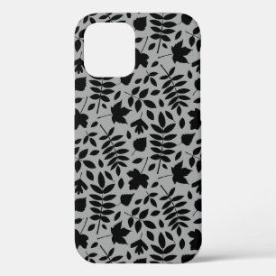 落ちた離れパターン黒のグレー iPhone 12 PROケース