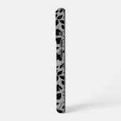 落ちた離れパターン黒のグレー iPhoneケース (左側面)