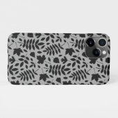 落ちた離れパターン黒のグレー iPhoneケース (裏面横)